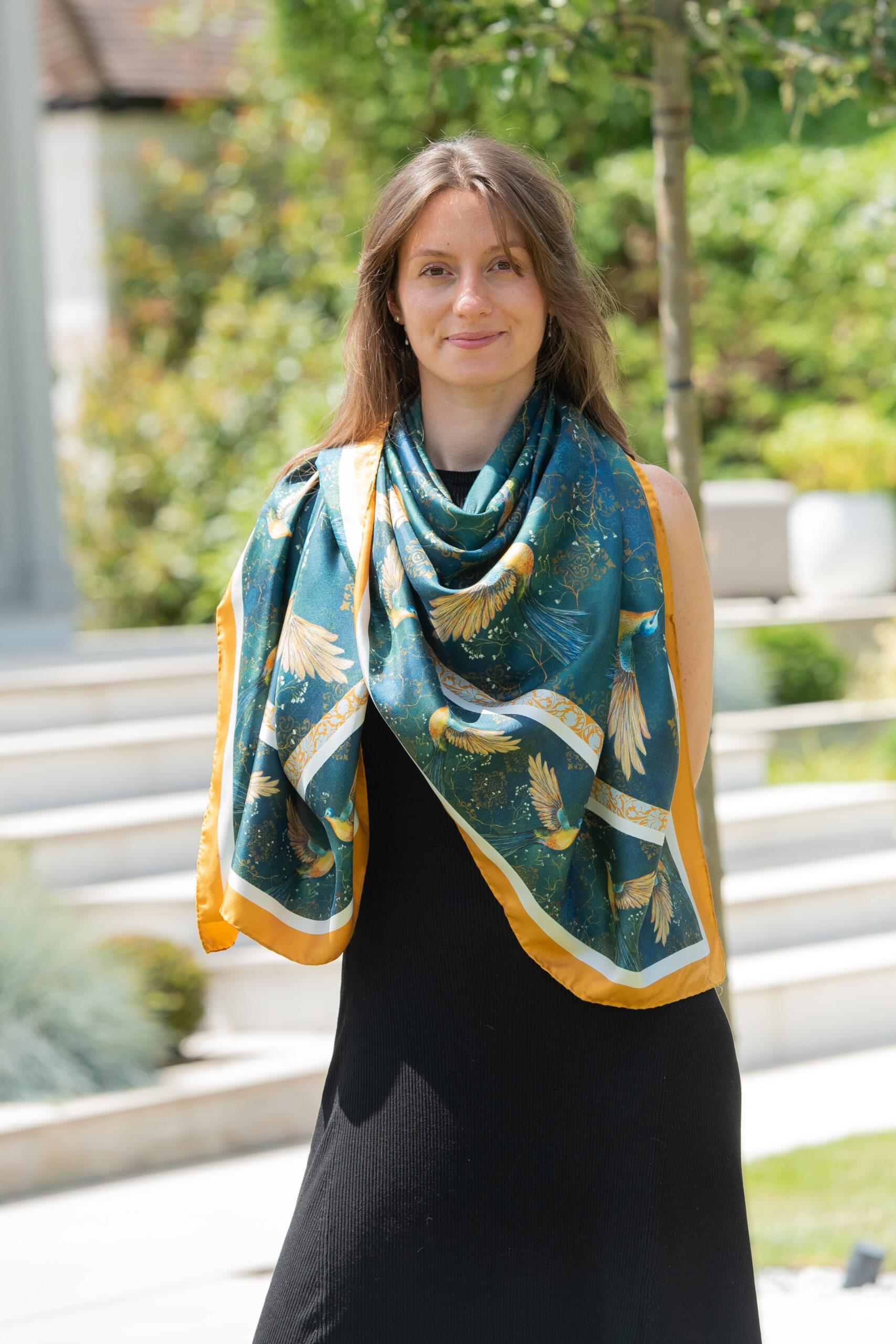 SCARF 7-MIDNIGHT RADIANCE-SATIN SILK